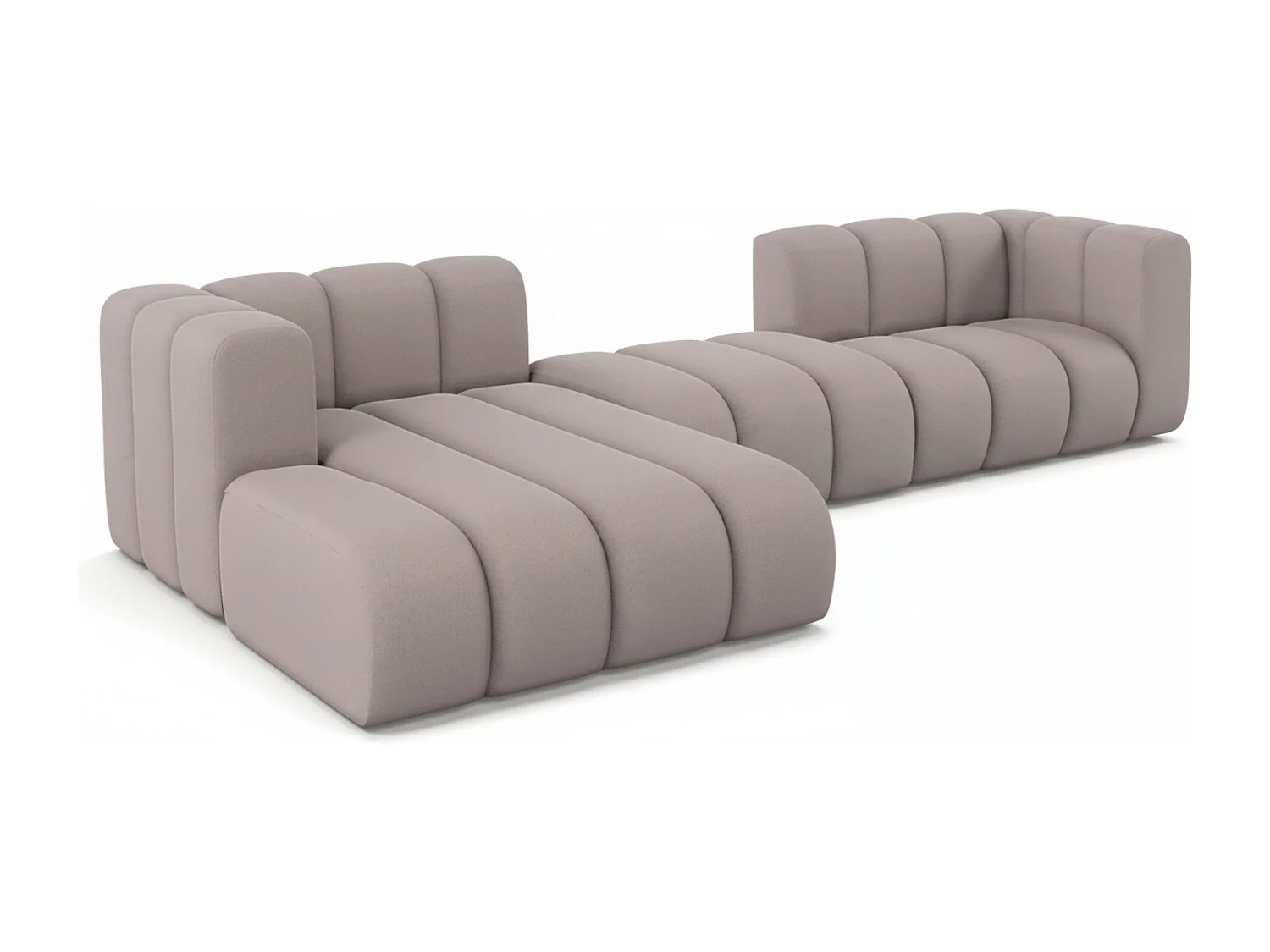 Hoekbank L-Vorm Grand L 319 cm, Veloursstof Salvador, Grijs, Links