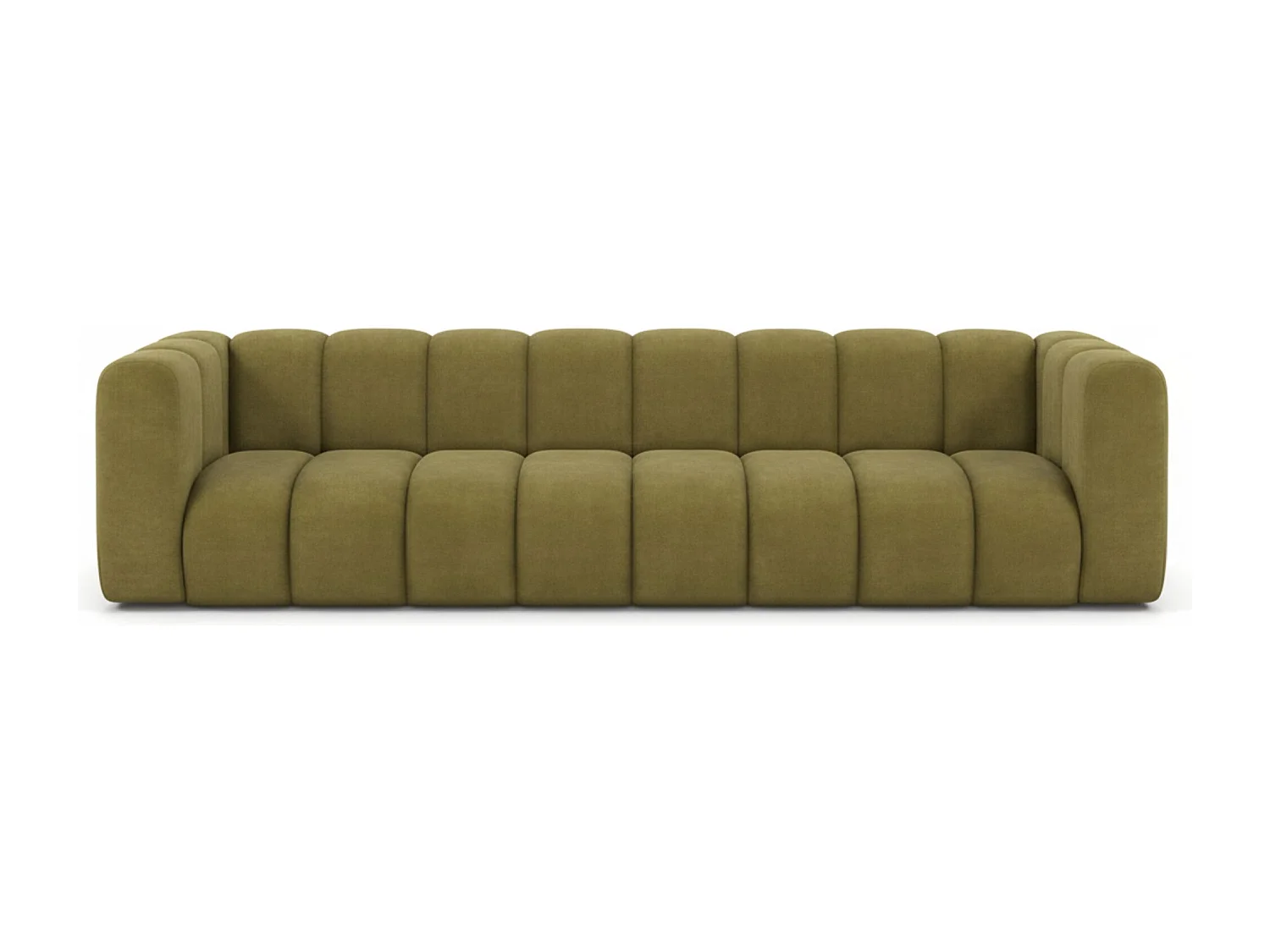 Bank, Vierzitsbank Grand, Veloursstof Salvador, Olijfgroen