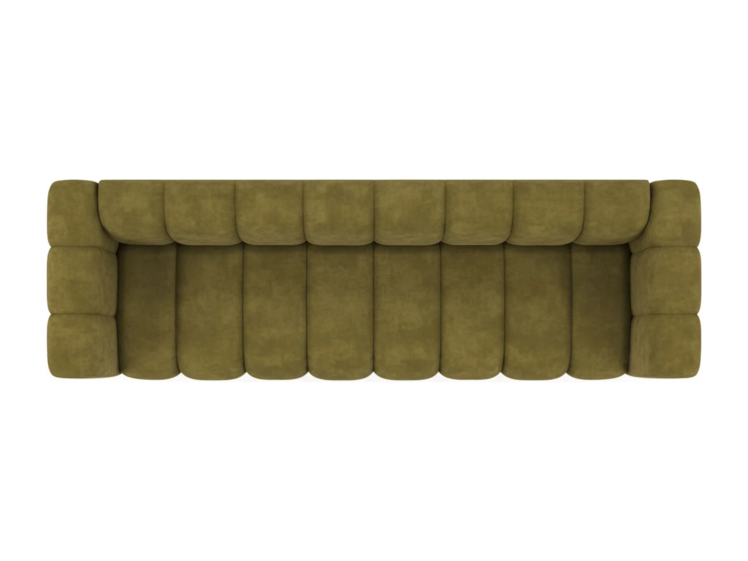 Bank, Vierzitsbank Grand, Veloursstof Salvador, Olijfgroen