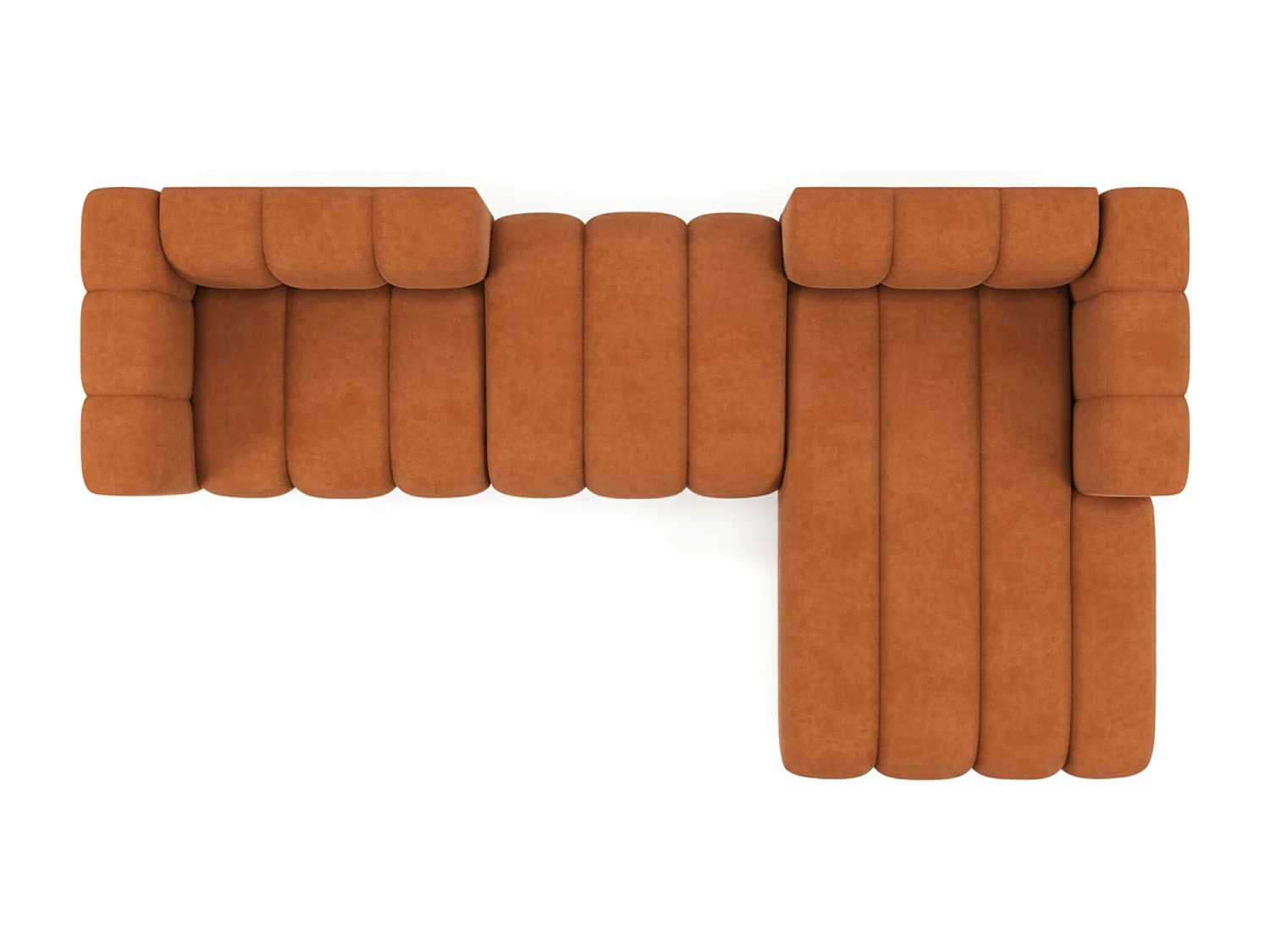 Hoekbank L-Vorm Grand L 319 cm, Veloursstof Salvador, Bruin, Rechts