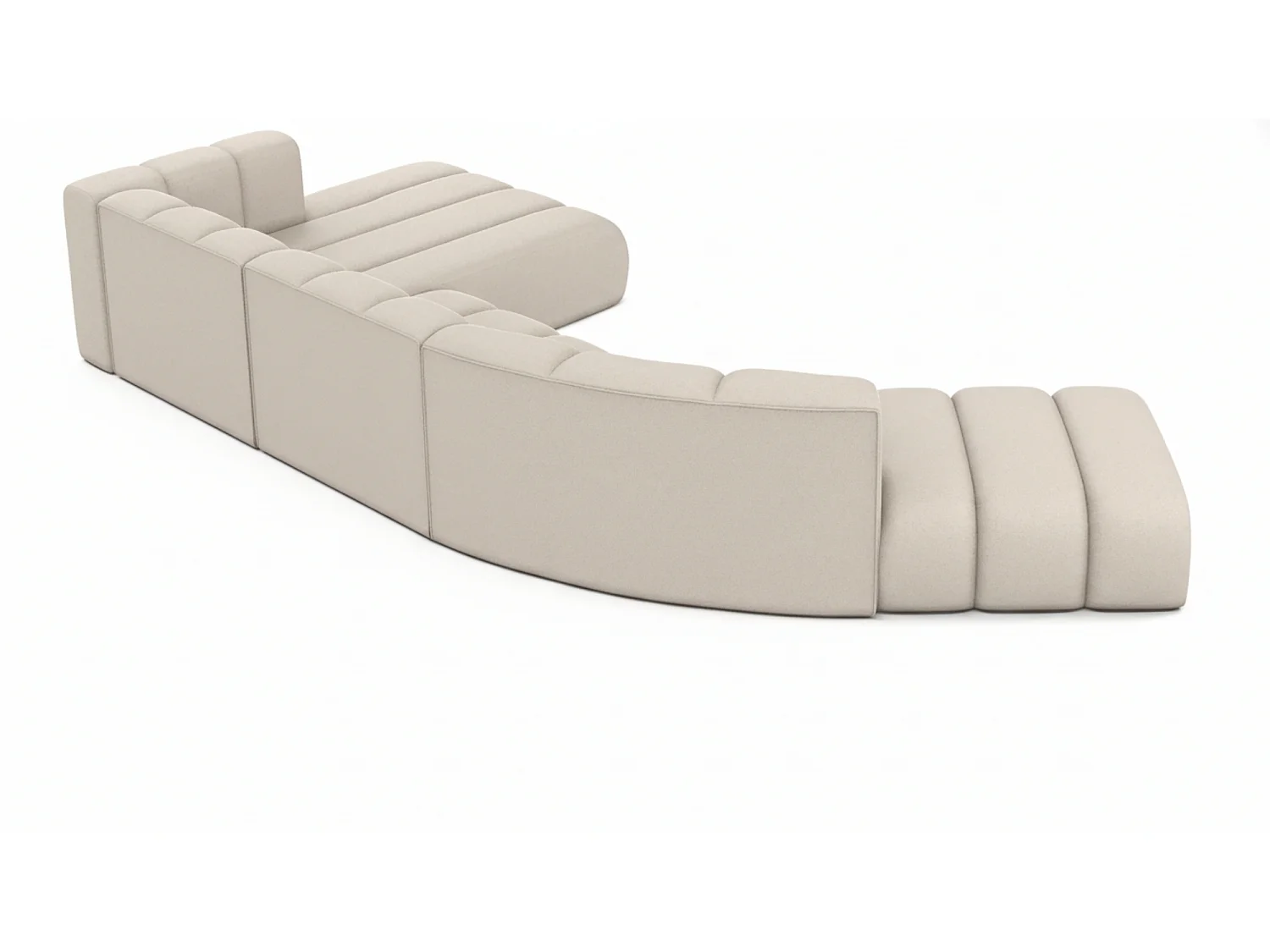 L-vormige hoekbank GRAND Round, stof Salvador, beige, links