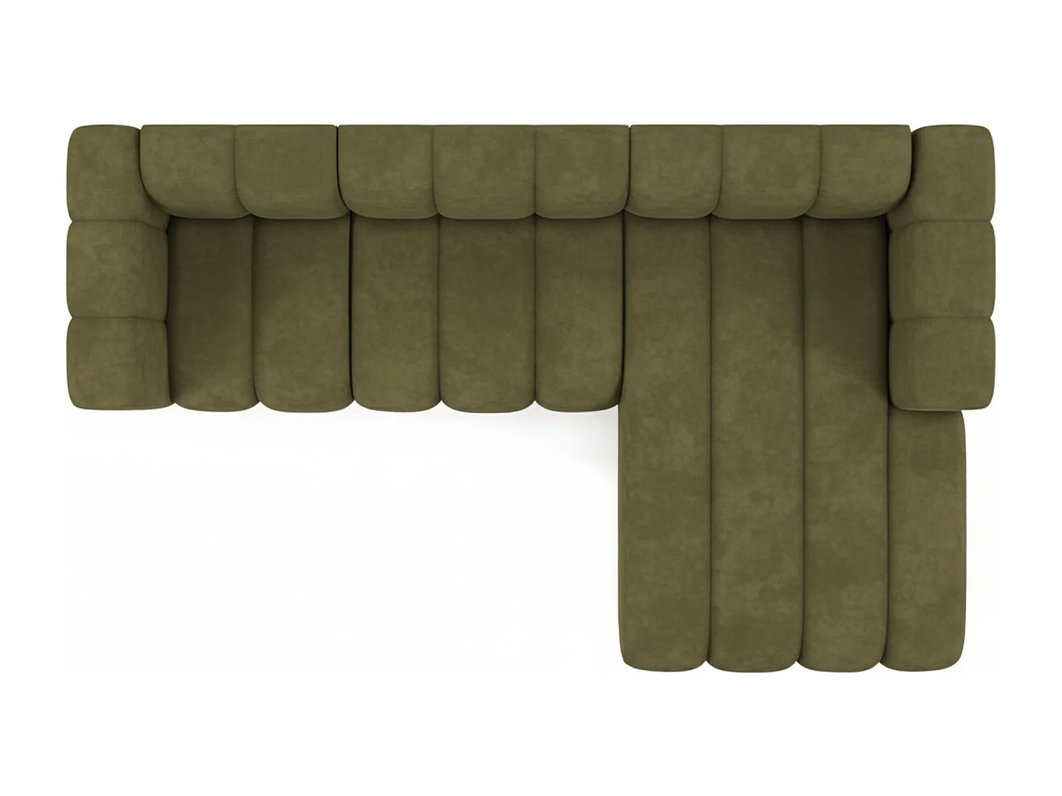 Hoekbank L-Vorm Grand L 287 cm, Veloursstof Salvador, Olijfgroen, Rechts