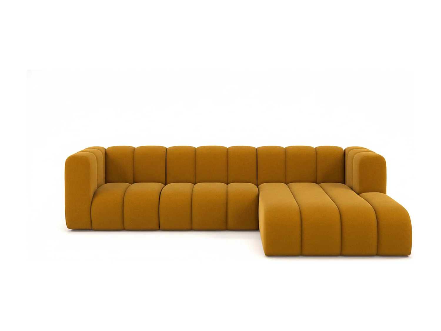 Hoekbank L-Vorm Grand L 287 cm, Veloursstof Salvador, Geel, Rechts