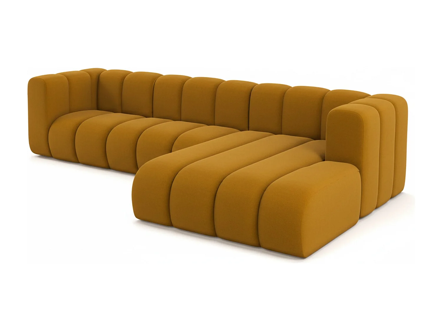 Hoekbank L-Vorm Grand L 287 cm, Veloursstof Salvador, Geel, Rechts