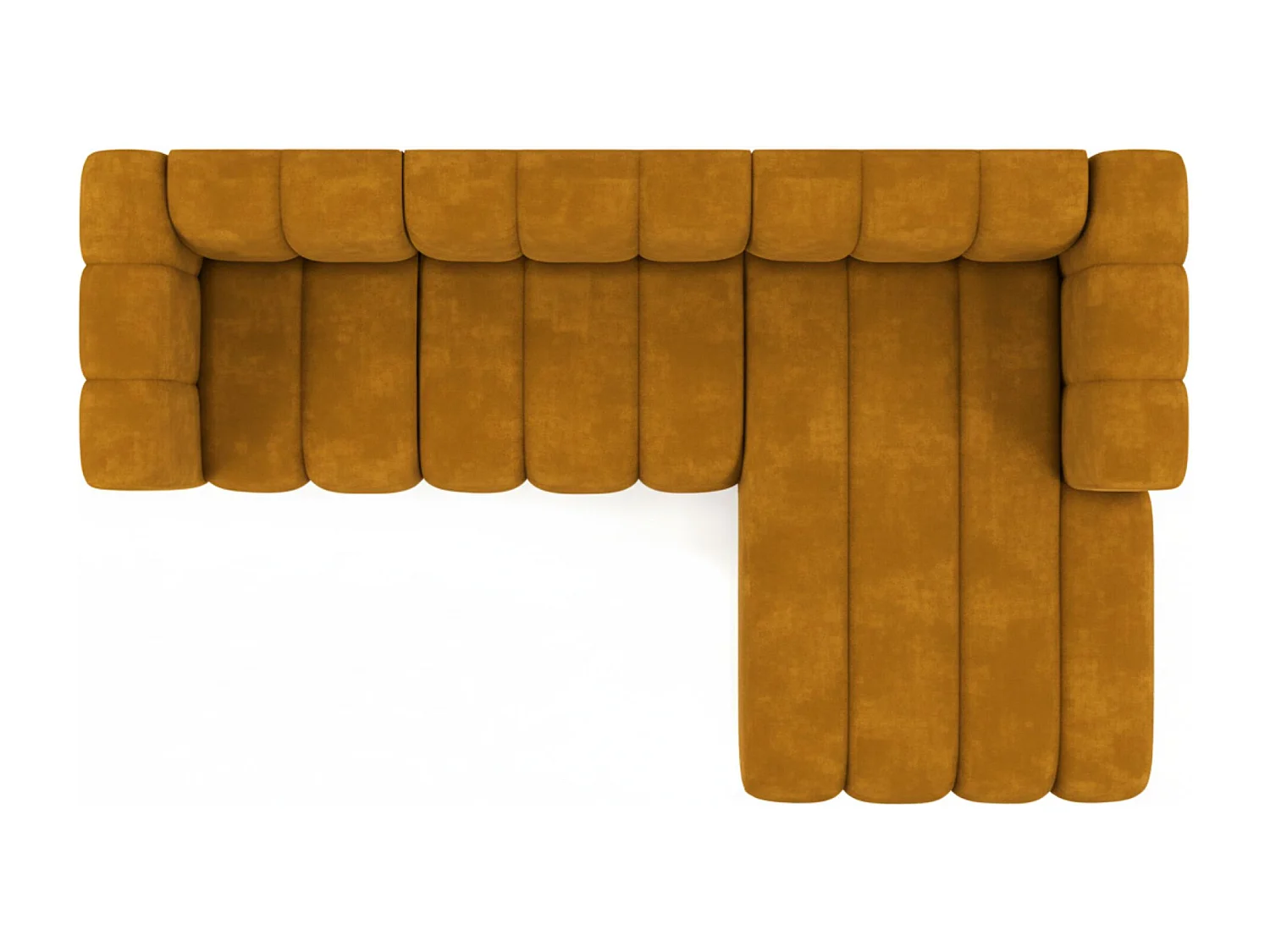 Hoekbank L-Vorm Grand L 287 cm, Veloursstof Salvador, Geel, Rechts