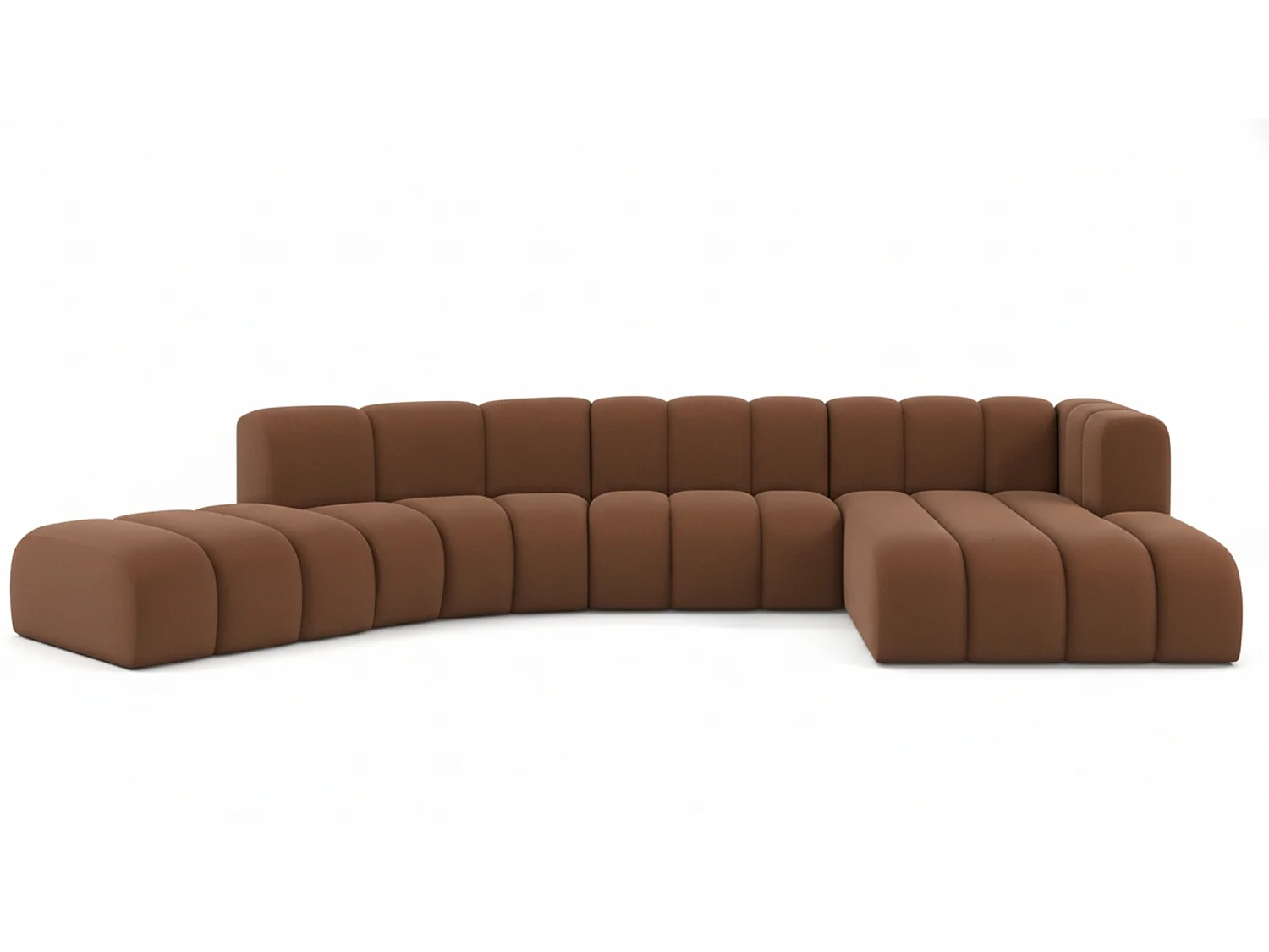 Divano angolare a L GRAND Round, tessuto Salvador, marrone scuro, destra