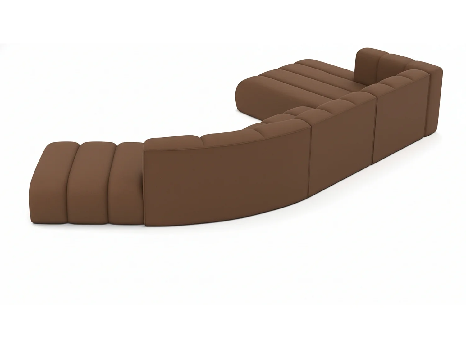 Divano angolare a L GRAND Round, tessuto Salvador, marrone scuro, destra