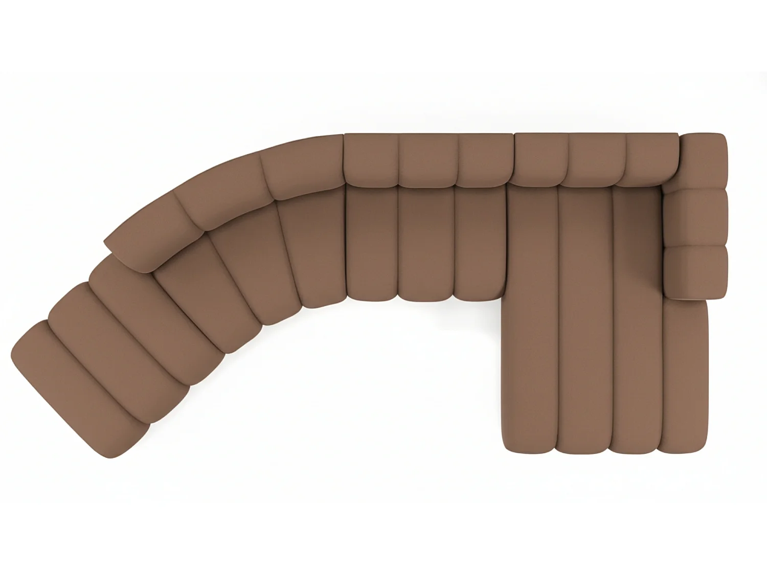 Divano angolare a L GRAND Round, tessuto Salvador, marrone scuro, destra