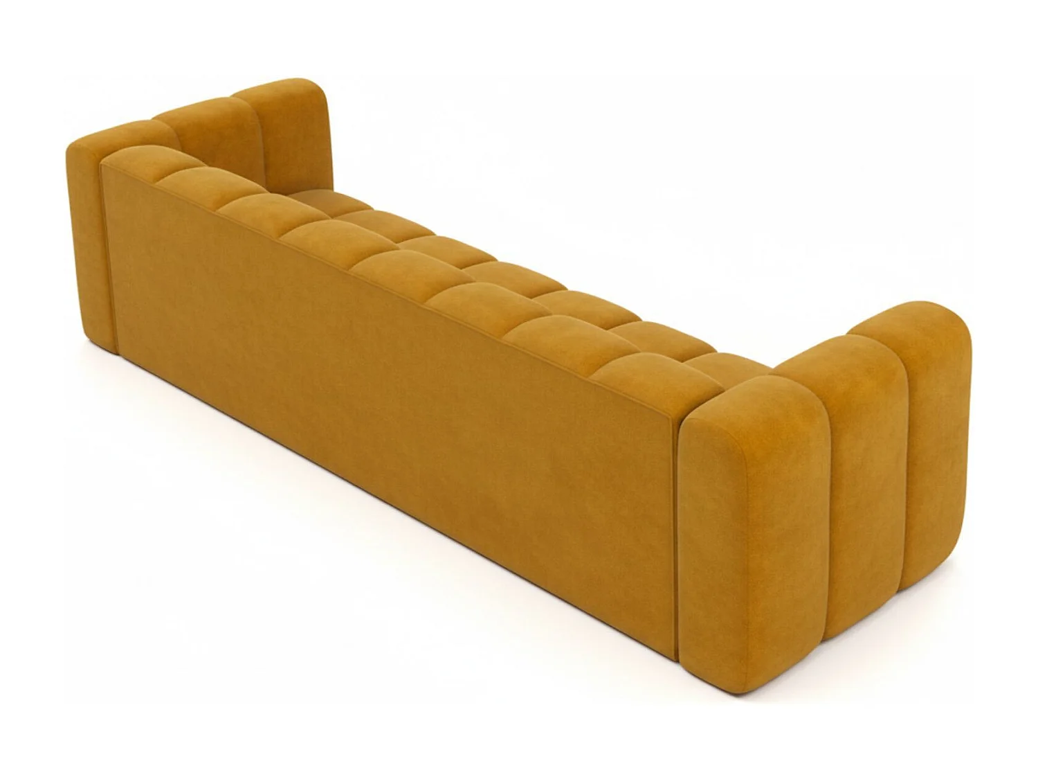 Bank, Vierzitsbank Grand, Veloursstof Salvador, Geel