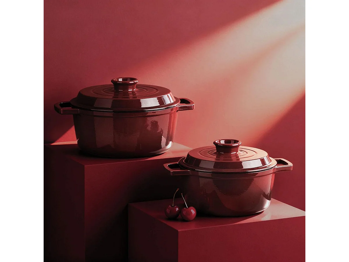 Cocotte en fonte ronde 20cm - "Masseiron Merlot"