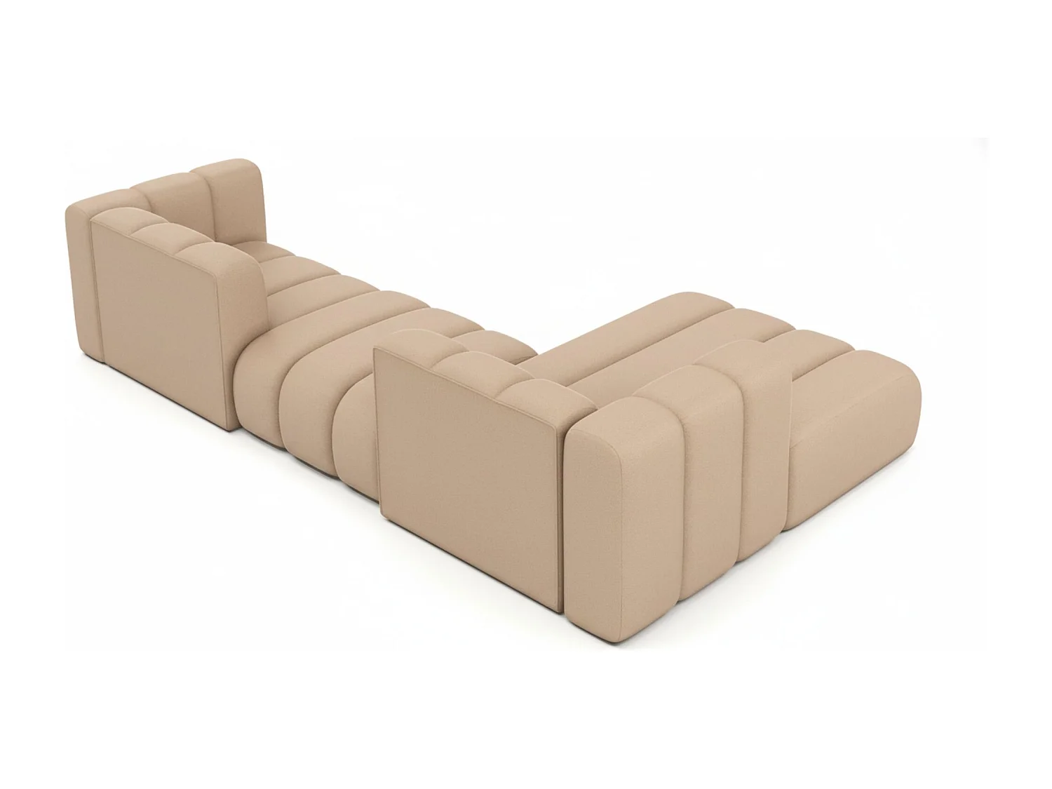Hoekbank L-Vorm Grand L 319 cm, Veloursstof Salvador, Beige, Rechts