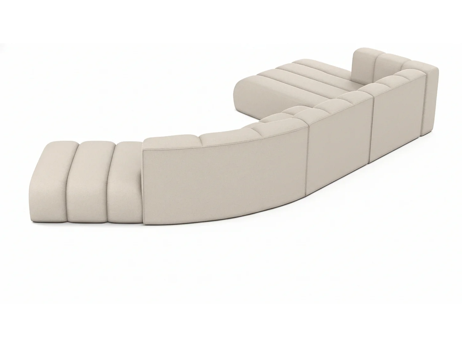 L-vormige hoekbank GRAND Round, stof Salvador, beige, rechts