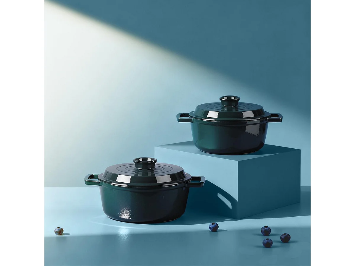 Cocotte en fonte ronde 20cm - "Masseiron Emeraude"