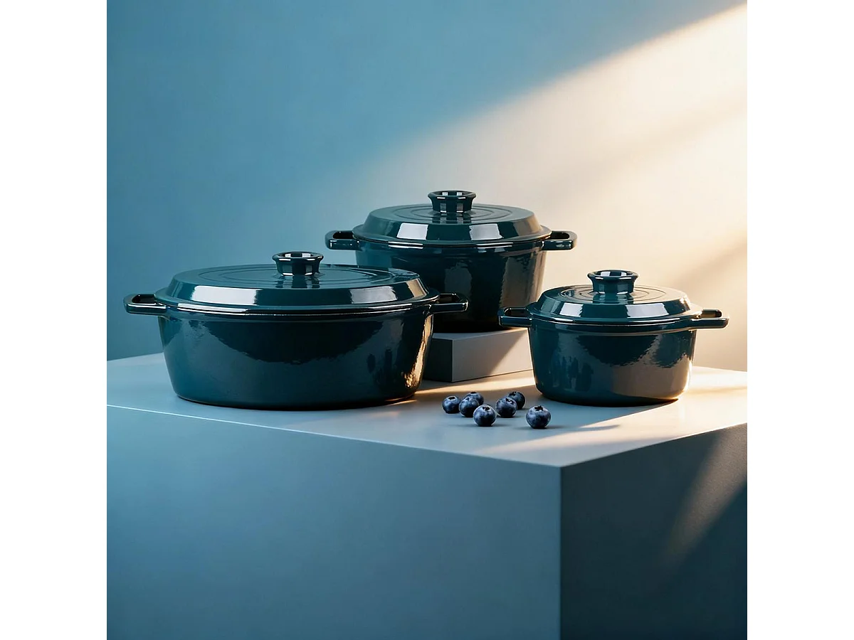 Cocotte en fonte ronde 20cm - "Masseiron Emeraude"