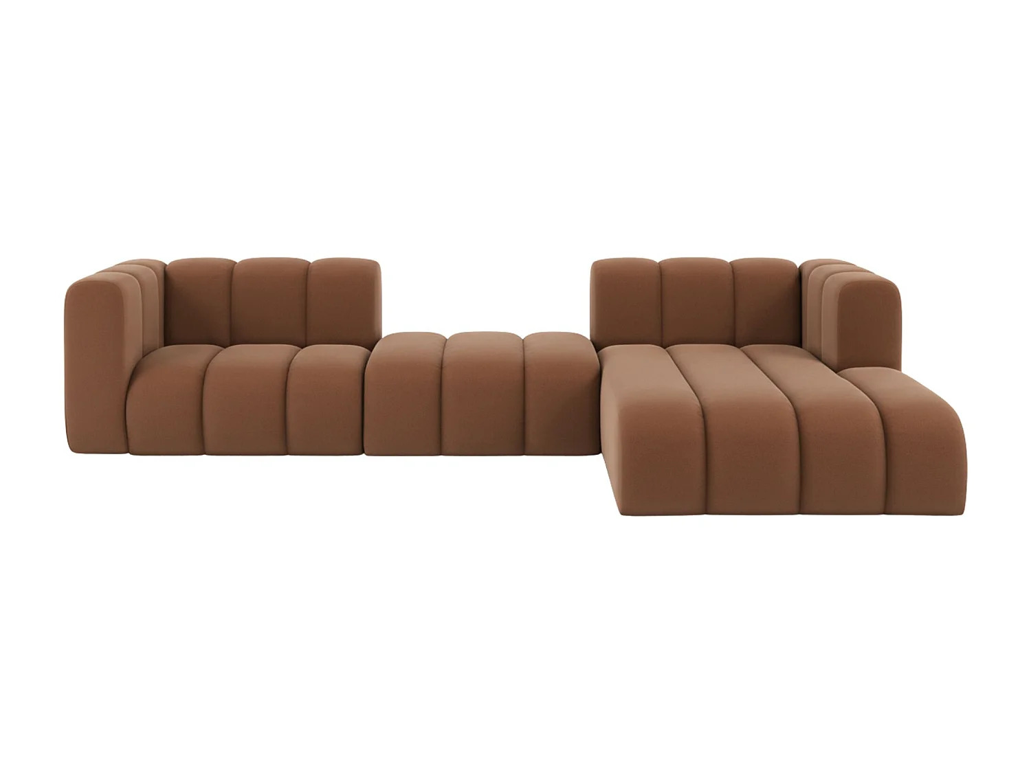 Hoekbank L-Vorm Grand L 319 cm, Veloursstof Salvador, Donkerbruin, Rechts