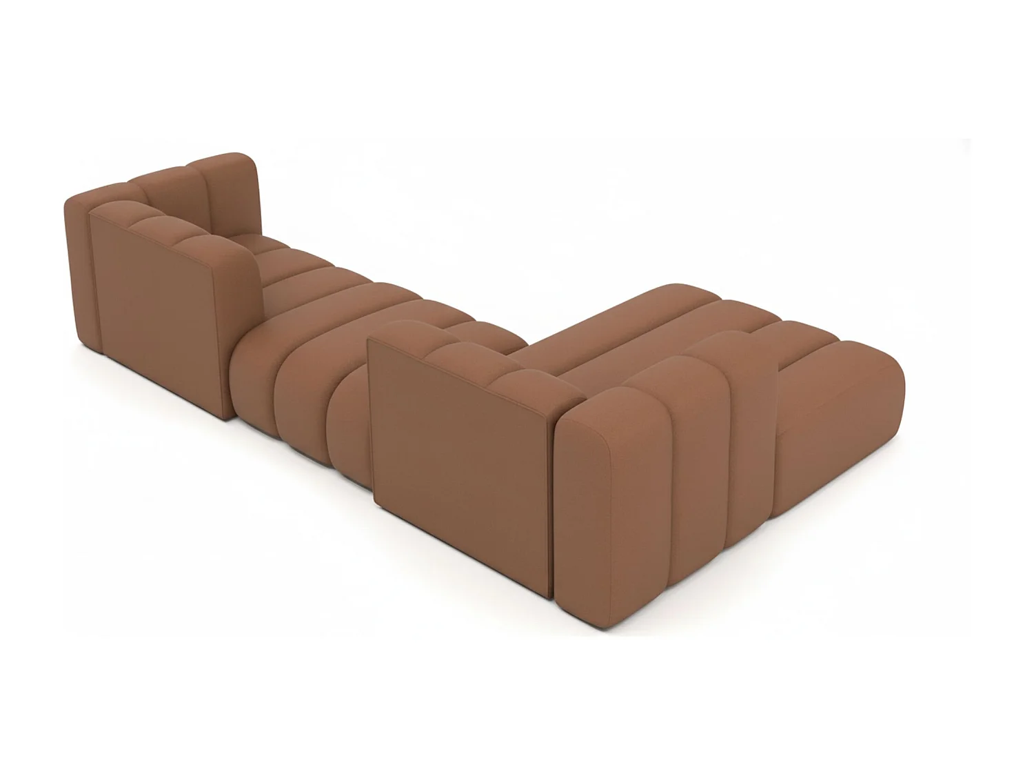 Hoekbank L-Vorm Grand L 319 cm, Veloursstof Salvador, Donkerbruin, Rechts