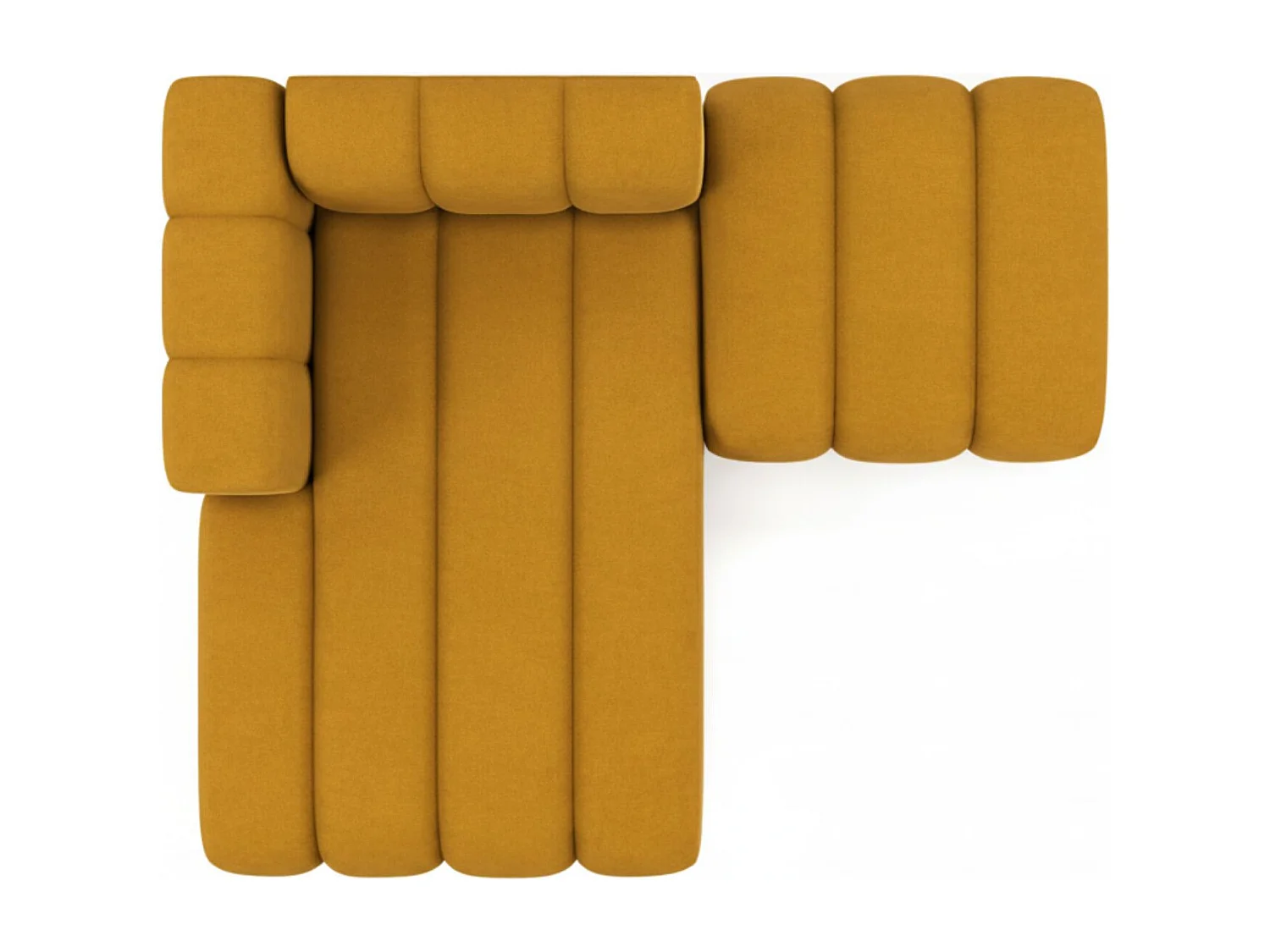 Chaiselongue mit Hocker Grand, Veloursstoff Salvador, Gelb, Links