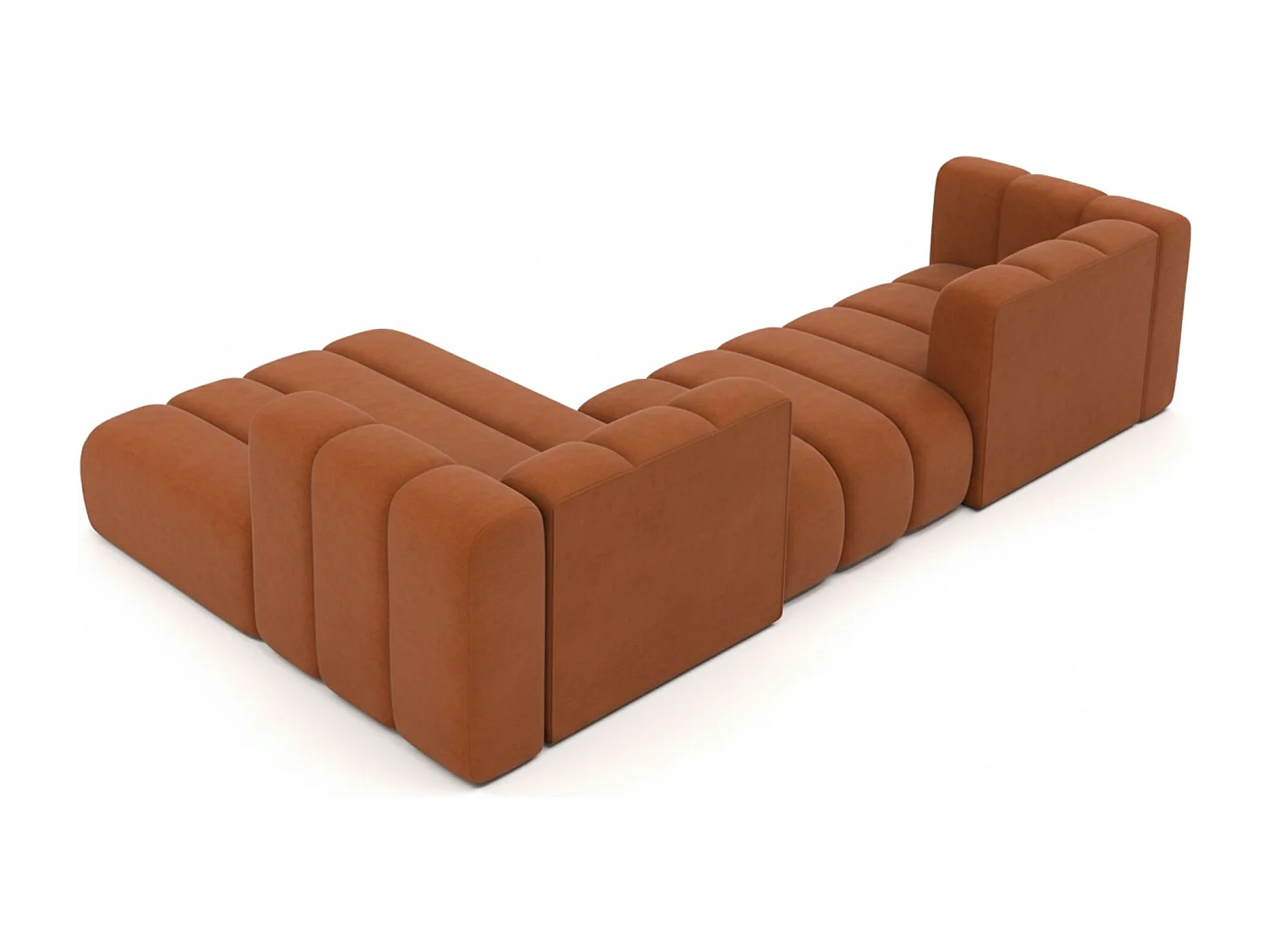 Hoekbank L-Vorm Grand L 319 cm, Veloursstof Salvador, Bruin, Links