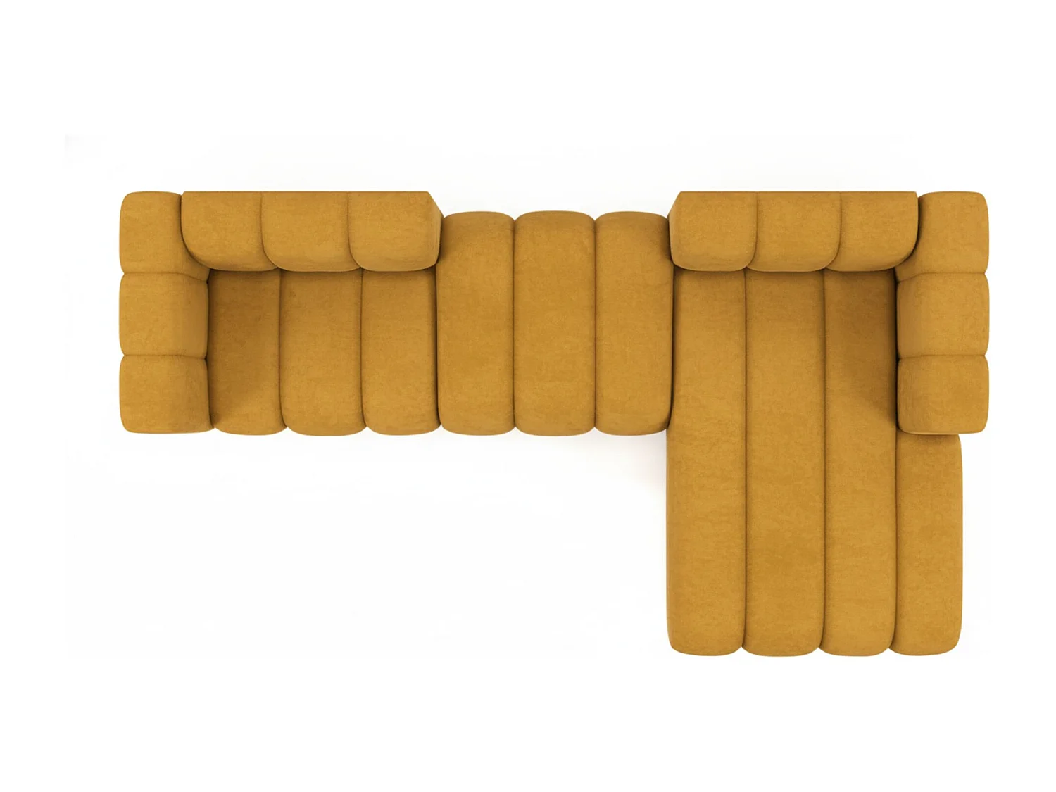 Hoekbank L-Vorm Grand L 319 cm, Veloursstof Salvador, Geel, Rechts