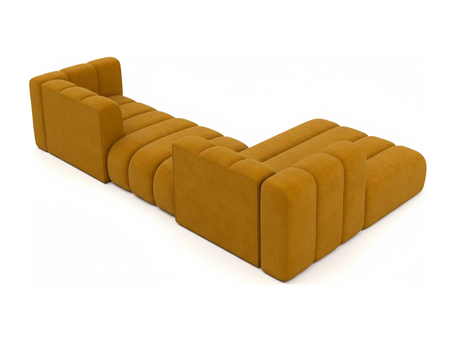 Hoekbank L-Vorm Grand L 319 cm, Veloursstof Salvador, Geel, Rechts