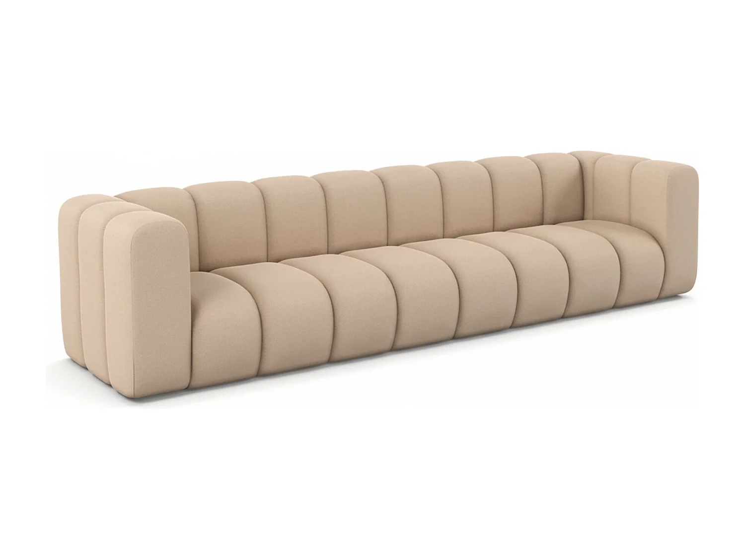 Bank, Vierzitsbank Grand, Veloursstof Salvador, Beige