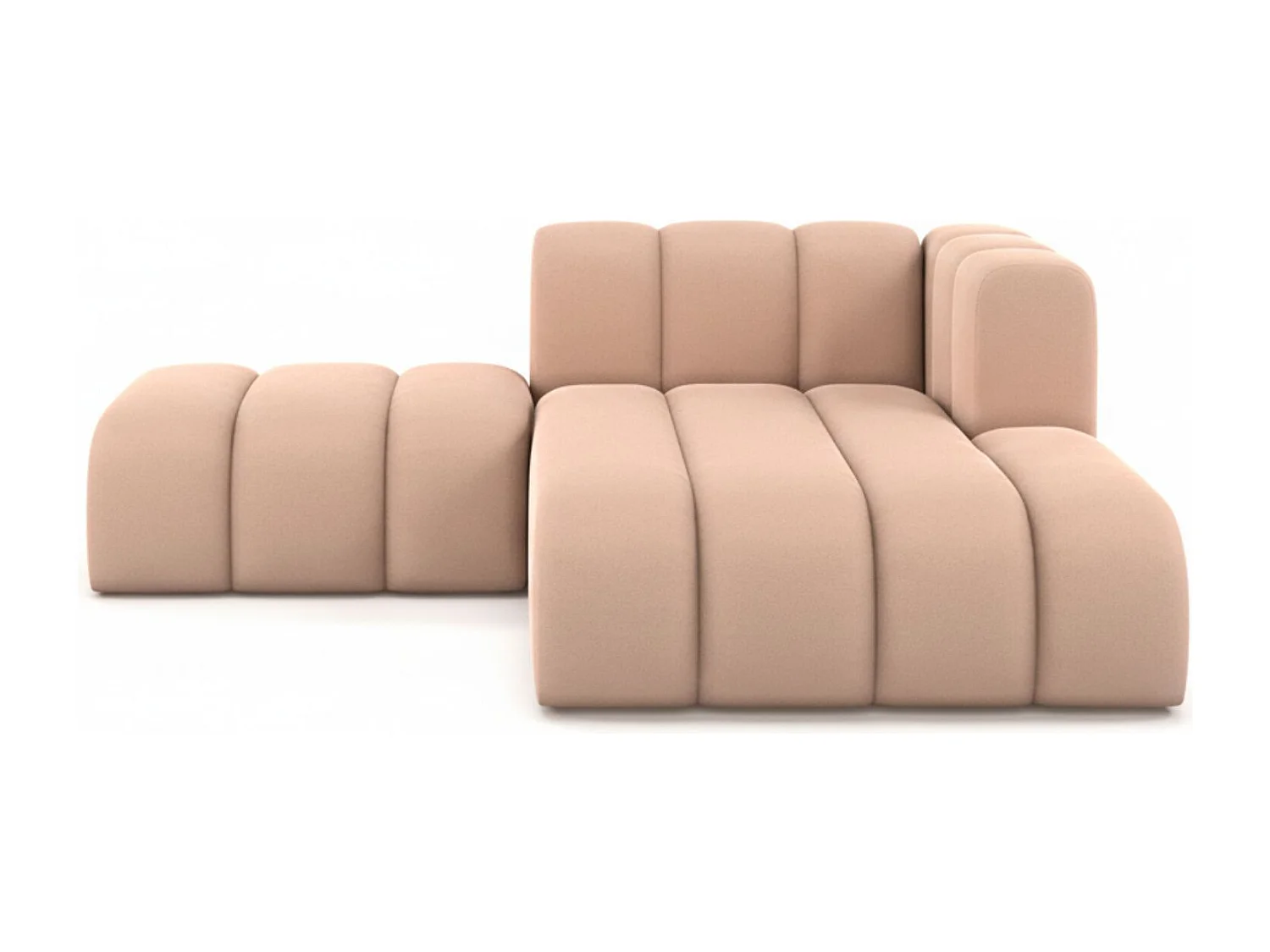 Chaiselongue mit Hocker Grand, Veloursstoff Salvador, Rosa, Rechts