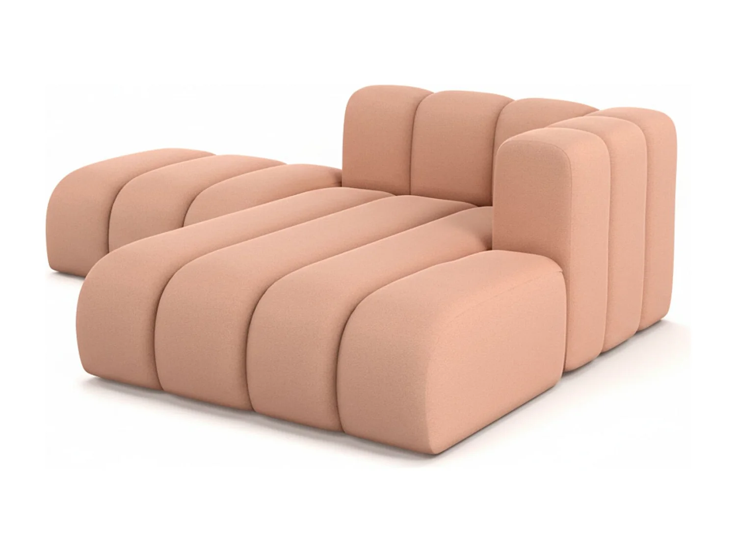 Chaiselongue mit Hocker Grand, Veloursstoff Salvador, Rosa, Rechts