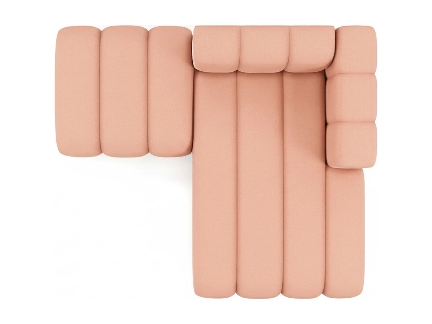 Chaiselongue mit Hocker Grand, Veloursstoff Salvador, Rosa, Rechts