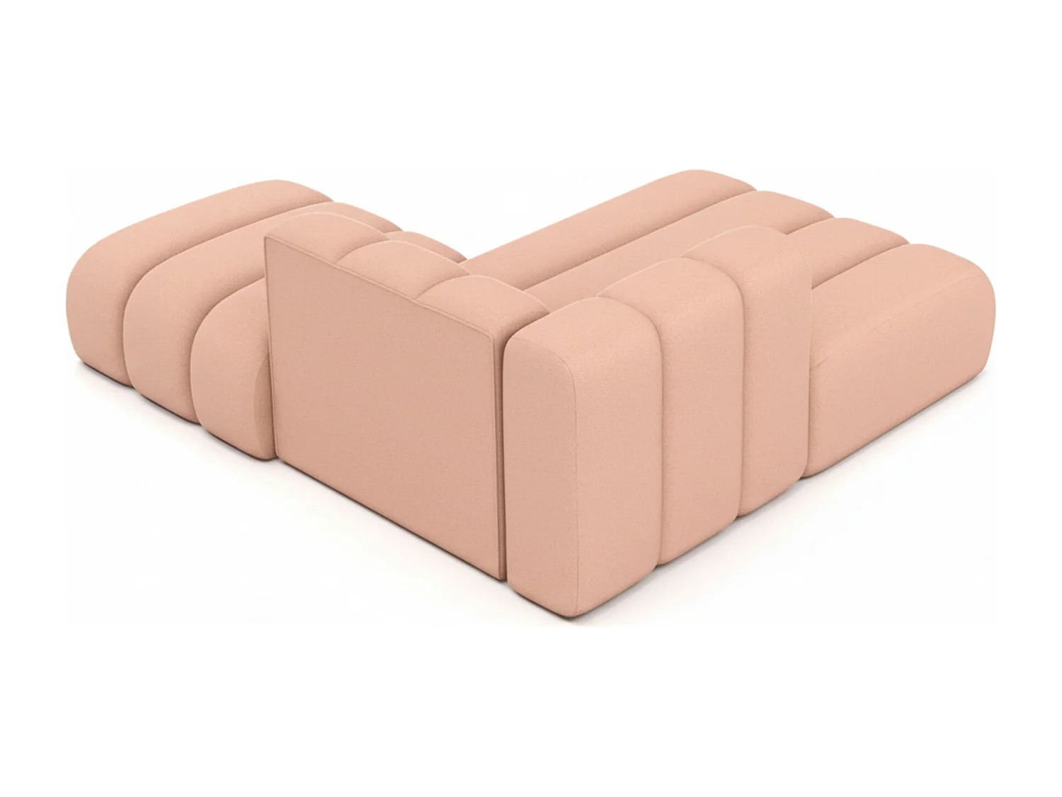 Chaiselongue mit Hocker Grand, Veloursstoff Salvador, Rosa, Rechts