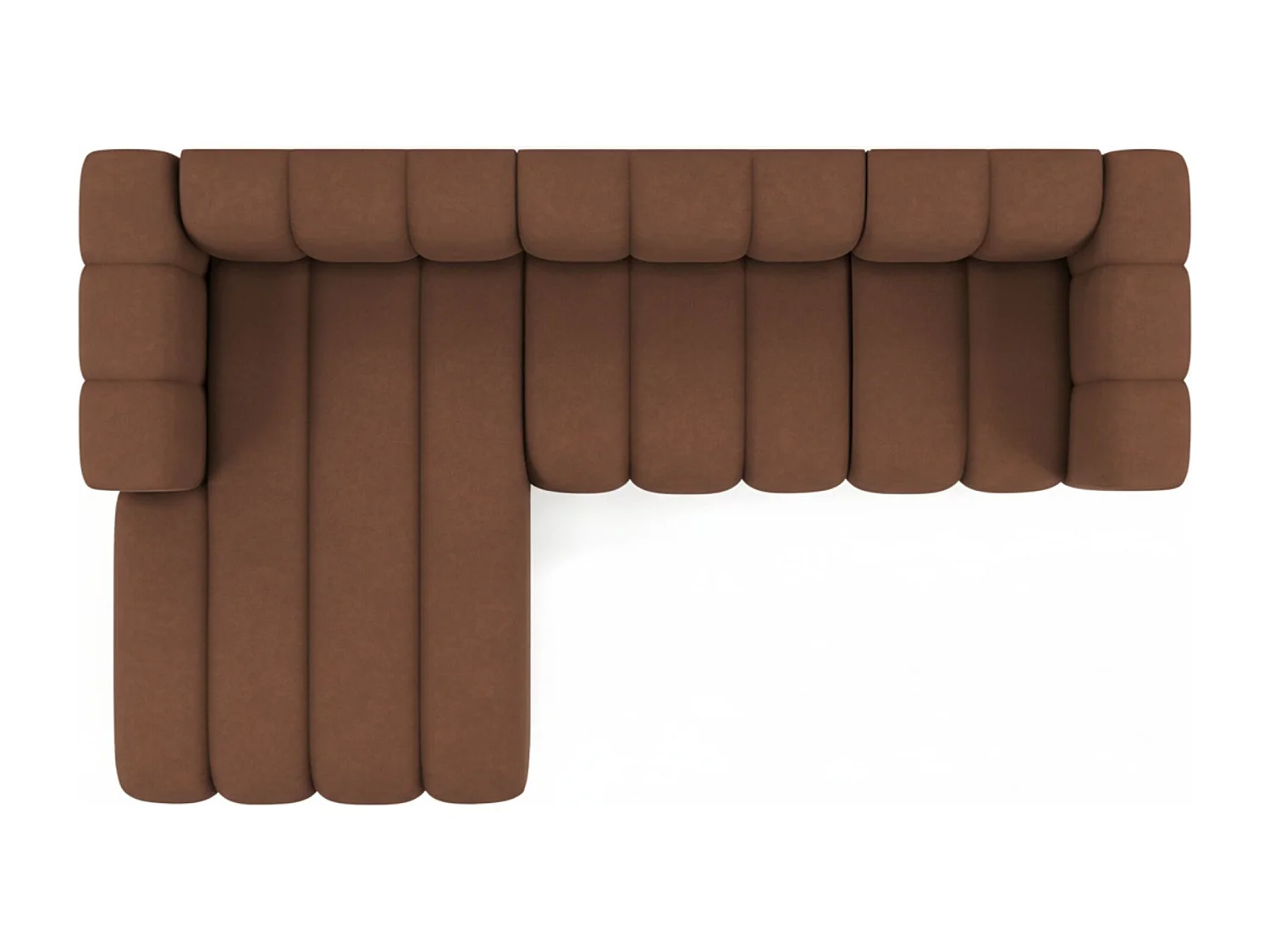 Hoekbank L-Vorm Grand L 287 cm, Veloursstof Salvador, Donkerbruin, Links