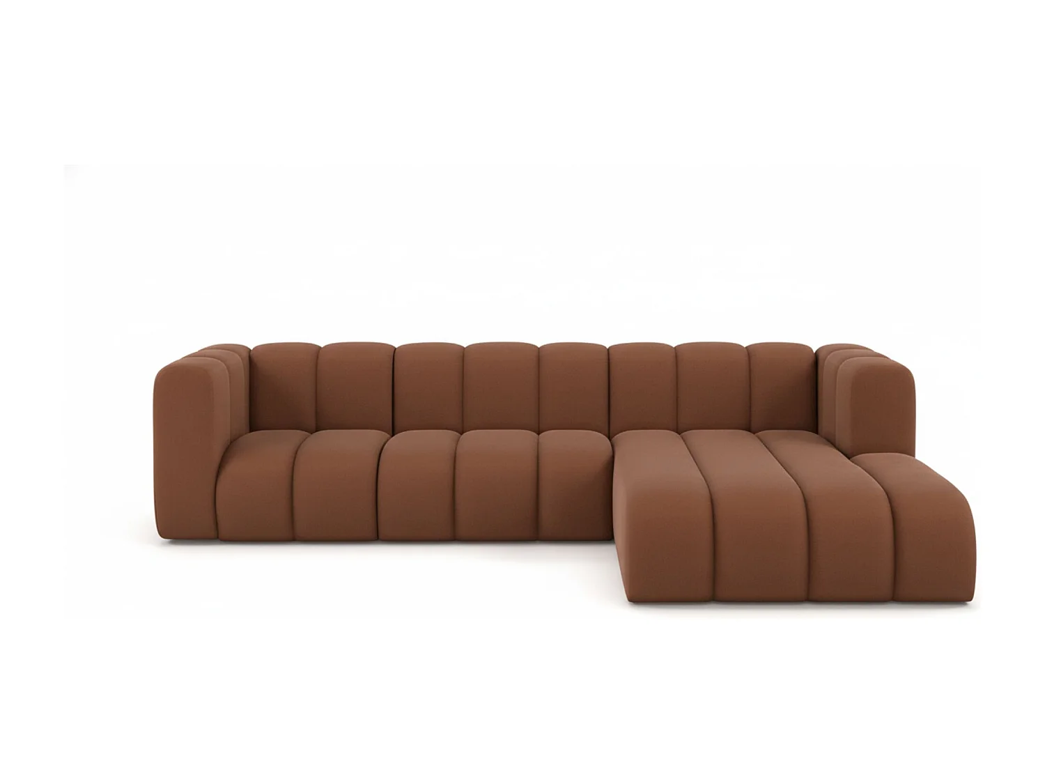 Hoekbank L-Vorm Grand L 287 cm, Veloursstof Salvador, Donkerbruin, Rechts