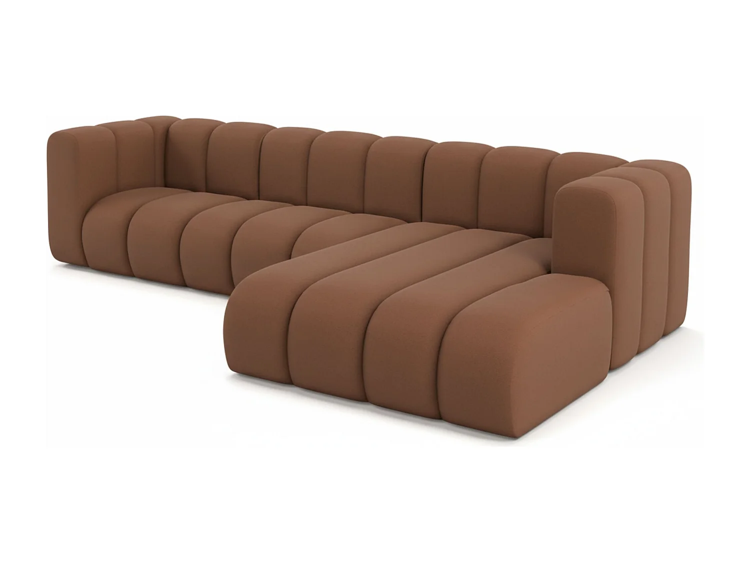 Hoekbank L-Vorm Grand L 287 cm, Veloursstof Salvador, Donkerbruin, Rechts