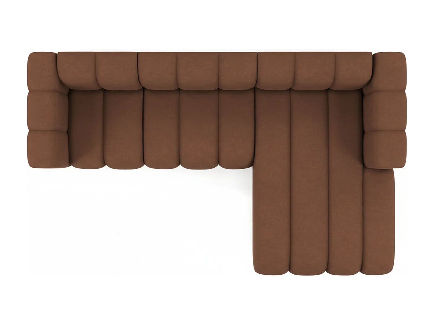 Hoekbank L-Vorm Grand L 287 cm, Veloursstof Salvador, Donkerbruin, Rechts