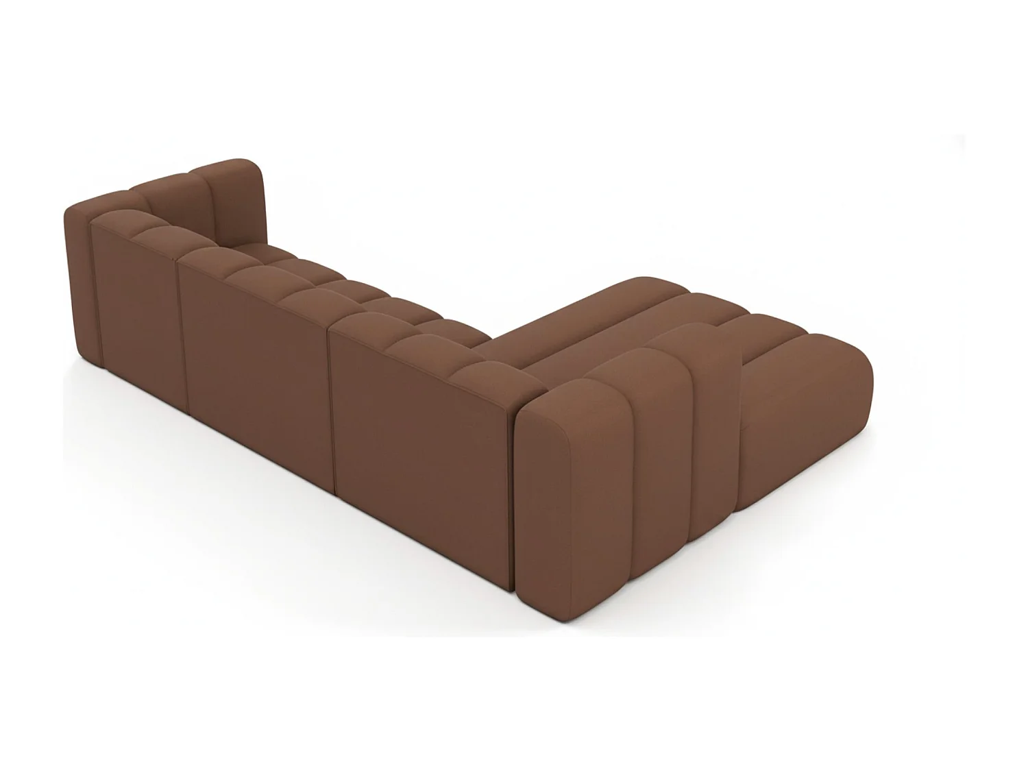 Hoekbank L-Vorm Grand L 287 cm, Veloursstof Salvador, Donkerbruin, Rechts