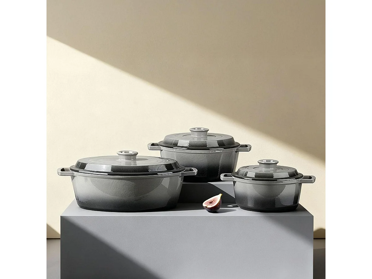 Cocotte en fonte ronde 20cm - "Masseiron Ardoise"