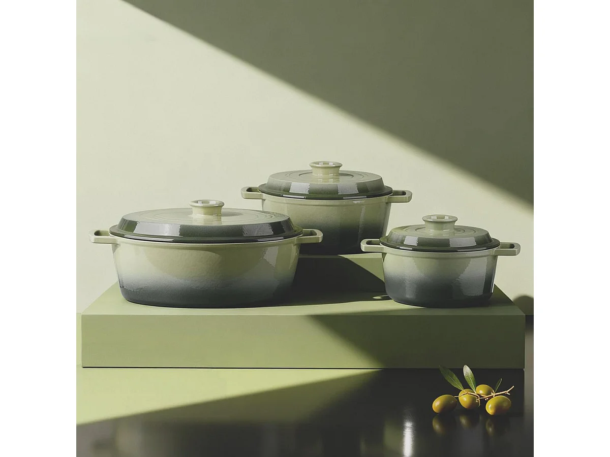 Cocotte en fonte ovale 33cm - "Masseiron Olivine"