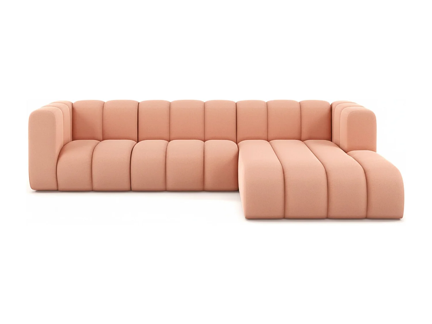 Hoekbank L-Vorm Grand L 287 cm, Veloursstof Salvador, Roze, Rechts