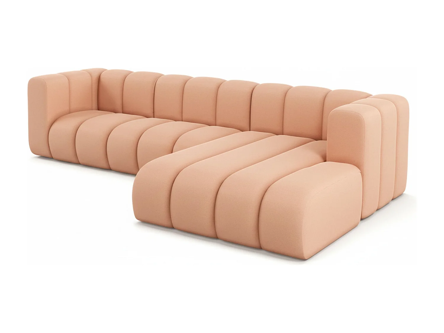 Hoekbank L-Vorm Grand L 287 cm, Veloursstof Salvador, Roze, Rechts