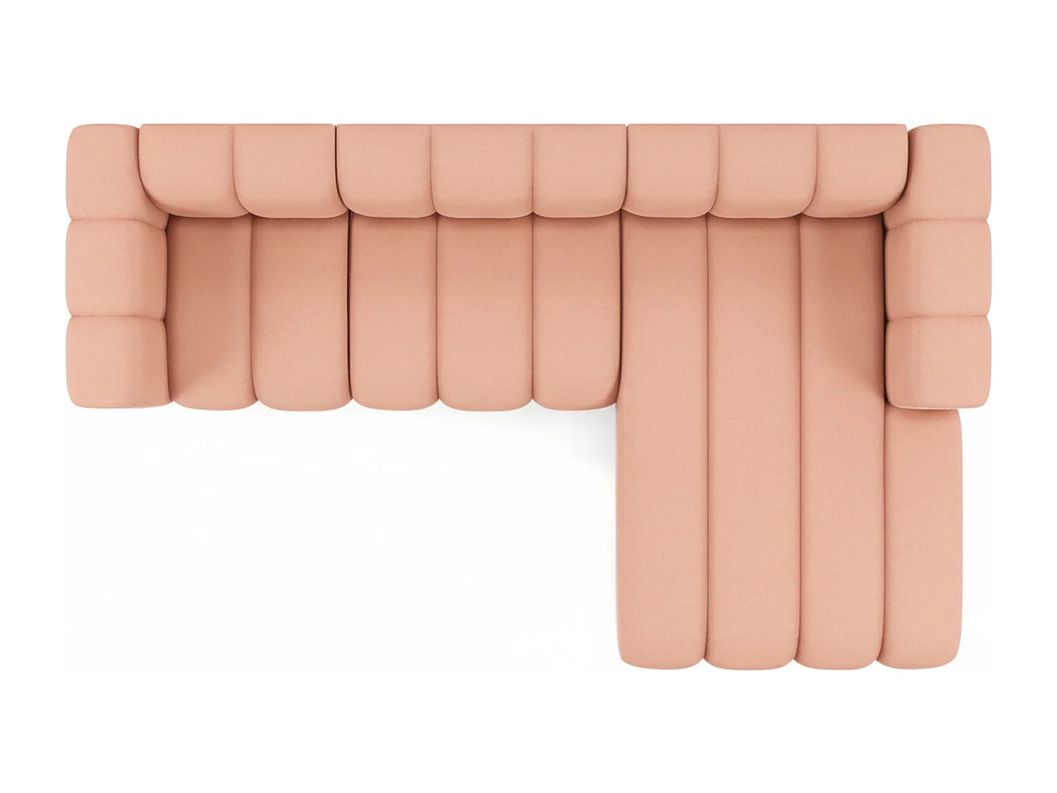 Hoekbank L-Vorm Grand L 287 cm, Veloursstof Salvador, Roze, Rechts