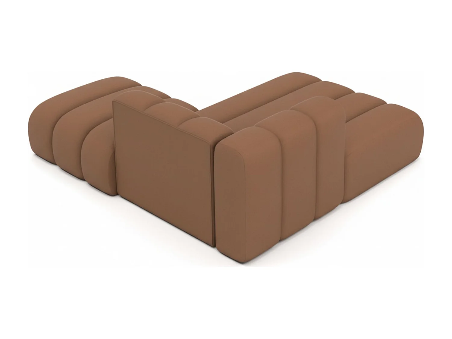 Chaiselongue mit Hocker Grand, Veloursstoff Salvador, Dunkelbraun, Rechts