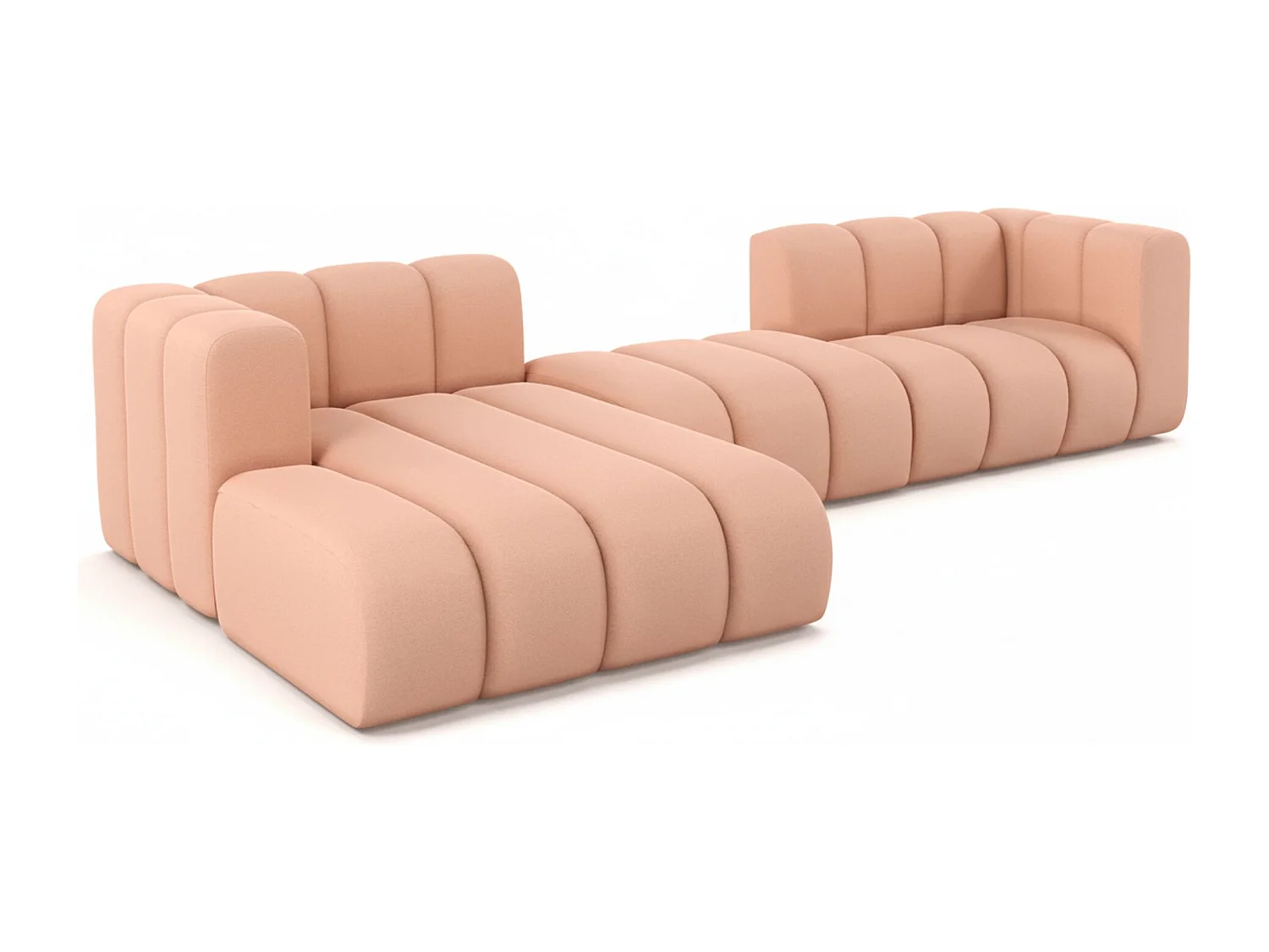 Hoekbank L-Vorm Grand L 319 cm, Veloursstof Salvador, Roze, Links