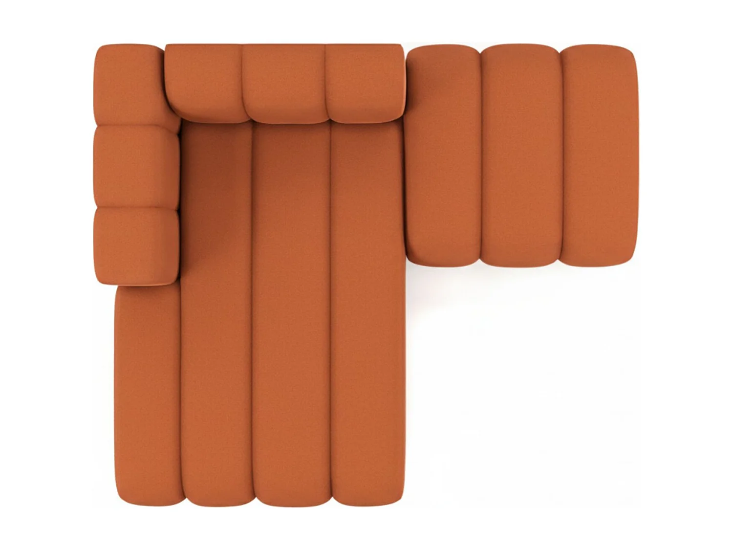 Chaiselongue mit Hocker Grand, Veloursstoff Salvador, Braun, Links