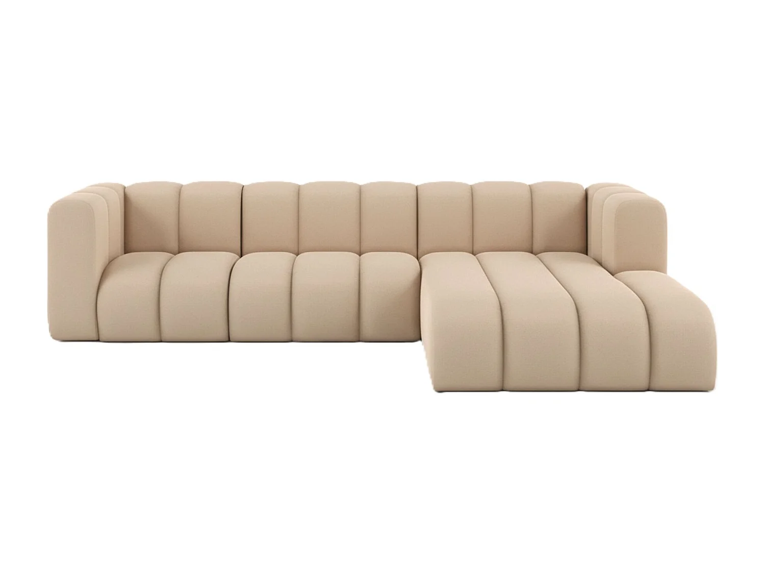 Hoekbank L-Vorm Grand L 287 cm, Veloursstof Salvador, Beige, Rechts