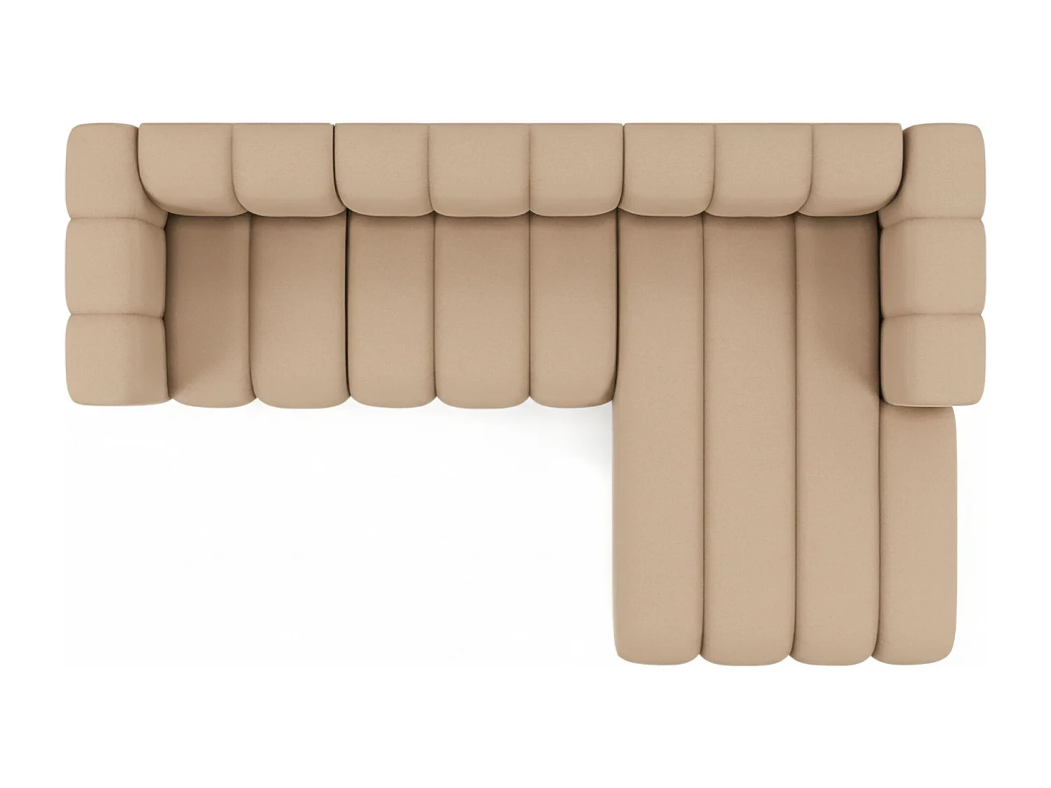 Hoekbank L-Vorm Grand L 287 cm, Veloursstof Salvador, Beige, Rechts