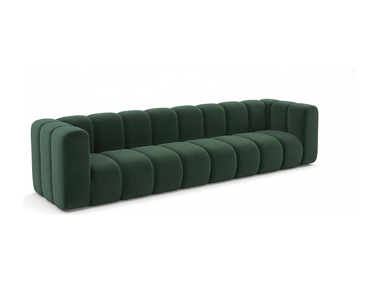 Bank, Vierzitsbank Grand, Veloursstof Salvador, Groen