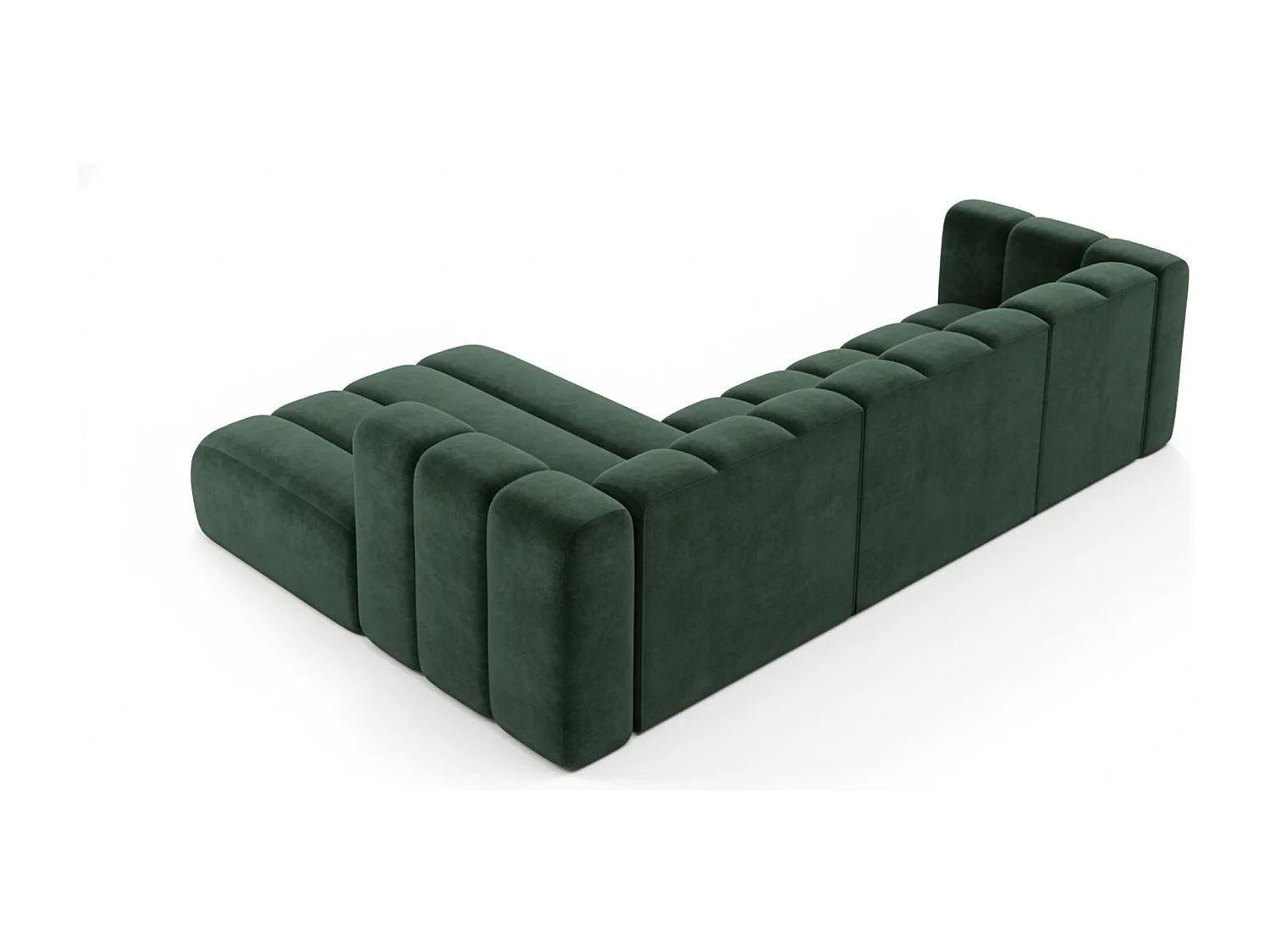 Hoekbank L-Vorm Grand L 287 cm, Veloursstof Salvador, Groen, Links