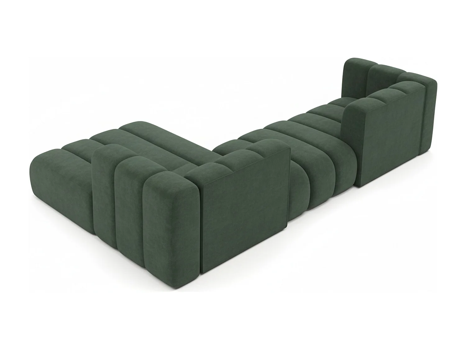 Hoekbank L-Vorm Grand L 319 cm, Veloursstof Salvador, Groen, Links