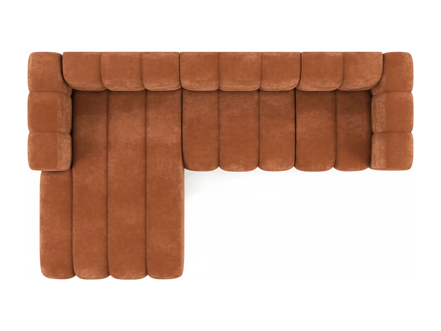 Hoekbank L-Vorm Grand L 287 cm, Veloursstof Salvador, Bruin, Links