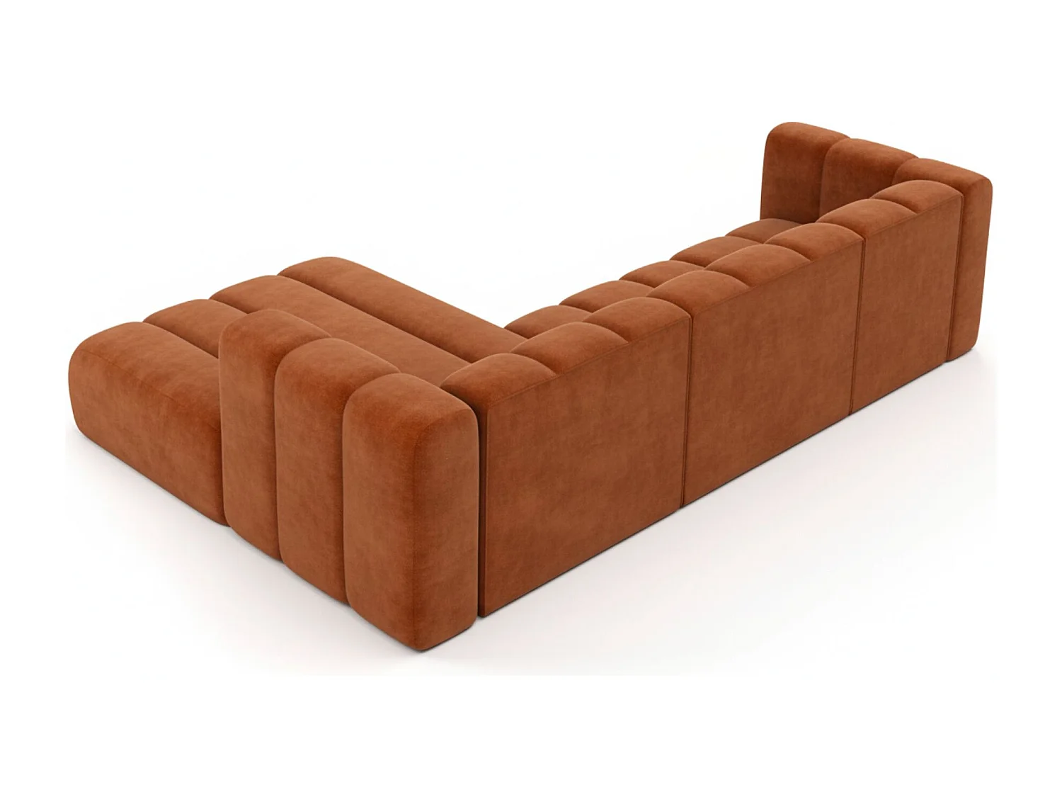 Hoekbank L-Vorm Grand L 287 cm, Veloursstof Salvador, Bruin, Links