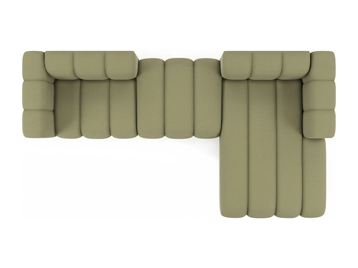 Hoekbank L-Vorm Grand L 319 cm, Veloursstof Salvador, Olijfgroen, Rechts